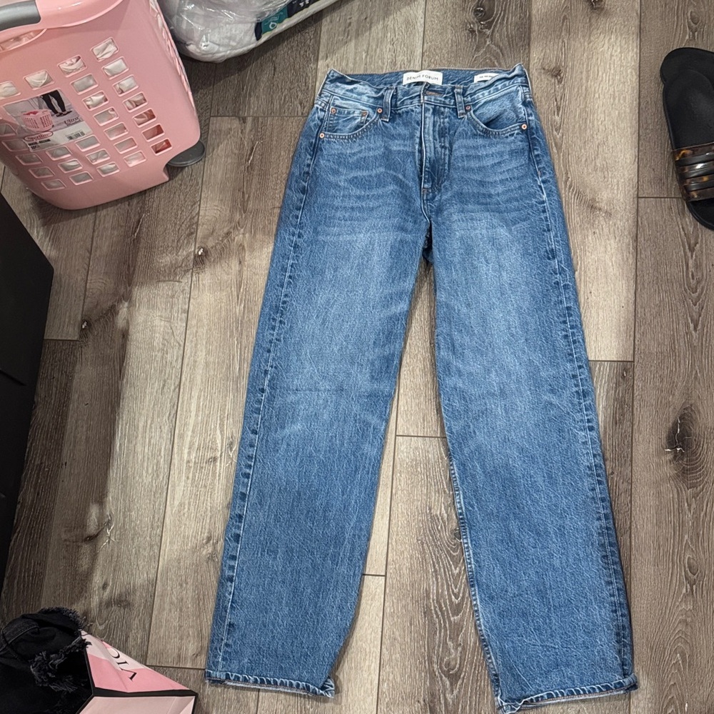 Denim Forum '90s Iggy Lo-Rise Baggy Jeans in Blue